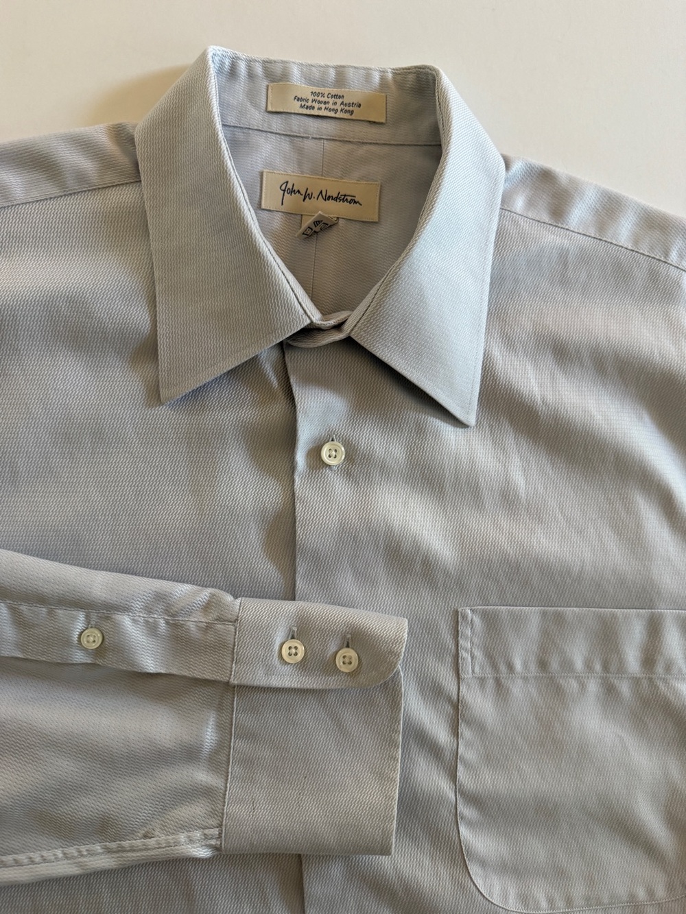 John W. Nordstrom Men’s Dress Shirt – Size 16½-35 – Light Blue Textured - Picture 8 of 13